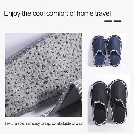 House Slippers - 6 pairs - 3 sizes - Guest Slippers - House Slipper Set - Fleece Wool - Non-slip - Disposable Slippers - Washable - Spa Slippers - Suitable for families - Hotels & travel.