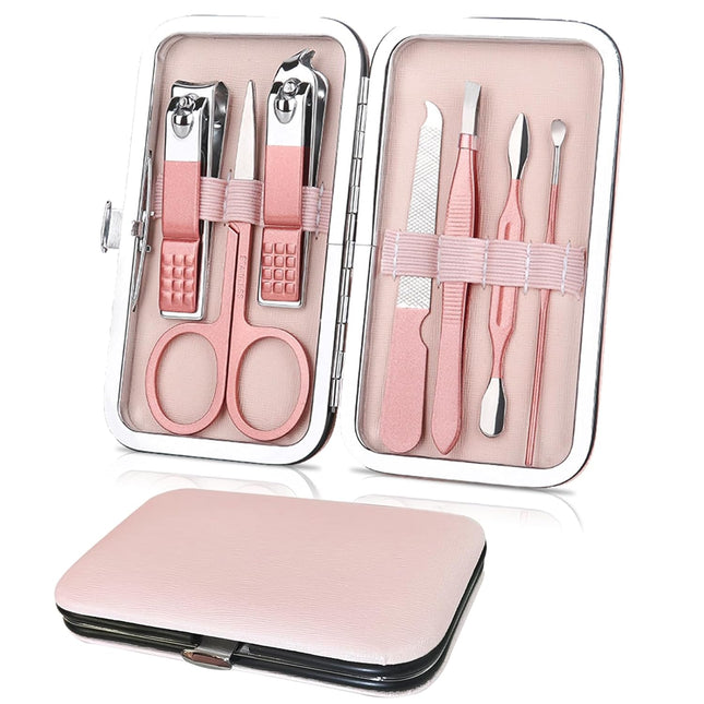 Premium Nail Care Set - 7-in-1 - Professional Nail Clippers - Scissors - Pedicure Set - Stainless Steel - Nail File and Nail Care Tools - Comes with a Luxury Travel Case - Portable Nail Care Set - Gift for Women.