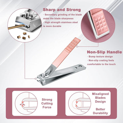 Premium Nail Care Set - 7-in-1 - Professional Nail Clippers - Scissors - Pedicure Set - Stainless Steel - Nail File and Nail Care Tools - Comes with a Luxury Travel Case - Portable Nail Care Set - Gift for Women.