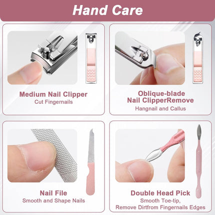 Premium Nail Care Set - 7-in-1 - Professional Nail Clippers - Scissors - Pedicure Set - Stainless Steel - Nail File and Nail Care Tools - Comes with a Luxury Travel Case - Portable Nail Care Set - Gift for Women.