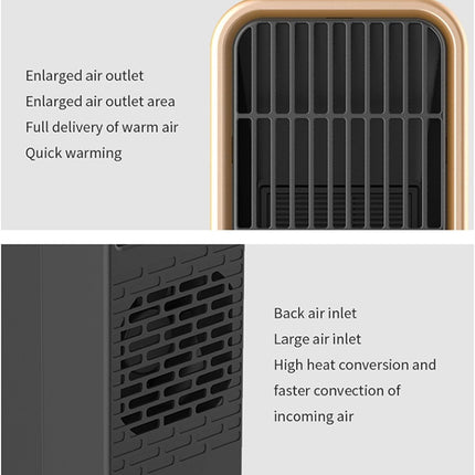 Electric heater - Indoor electric heater - Fan heater for household use - 500W - Ceramic heating element - Power plug.