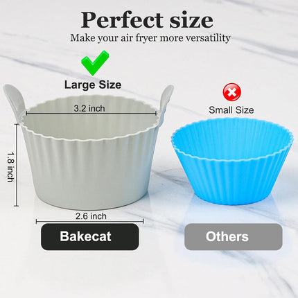 Baking tray for the Airfryer - egg mold for the Airfryer - large muffin mold for the Airfryer (6-pack) - grey.
