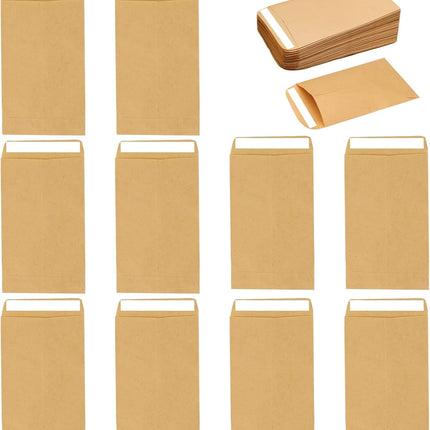 50 small brown seed envelopes - 6x10cm mini brown seed envelopes - envelopes for coins and small parts - small brown kraft paper bags for small items - seeds - cash - beads - coins.