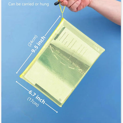 A5 Plastic Wallet Map Zip Closure Document Bag Files Zip Closure for Office Home School Supplies 5 Pieces.