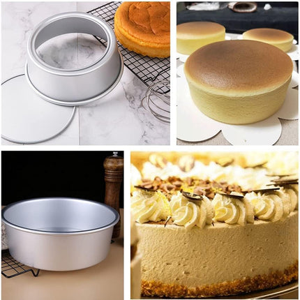 2-Pack 6-Inch Cake Pans Non-Stick Deep Aluminium Round Cake Pans with Removable Bottom for Baking - Baking - Weddings - Birthdays - Christmas Celebrations.