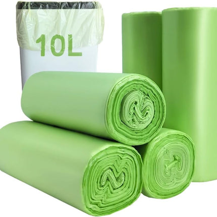 Small biodegradable garbage bags (100 pieces) - 10 litre food waste bags - compostable garbage bags - recyclable garbage bags for kitchen and office - green - 45 x 50 cm.