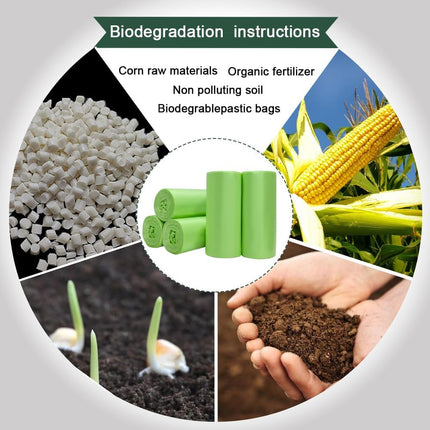 Small biodegradable garbage bags (100 pieces) - 10 litre food waste bags - compostable garbage bags - recyclable garbage bags for kitchen and office - green - 45 x 50 cm.