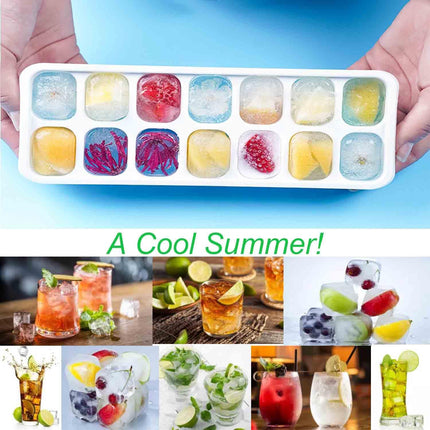 Ice cube trays - 4-pack - reusable silicone - easy to release - flexible ice cube trays for 56 ice cubes with leak-proof, removable lids - BPA-free - durable and dishwasher safe.