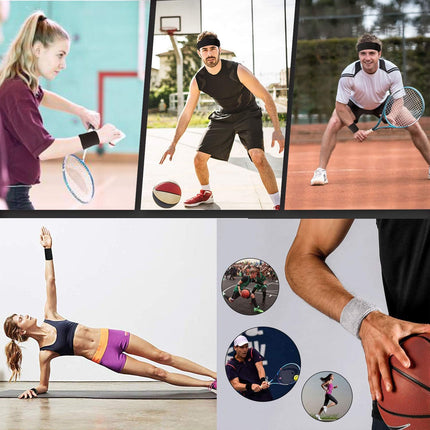 Wrist sweatbands - 2-piece sports sweatbands for men and women - for the gym - tennis - running - basketball - moisture-wicking.