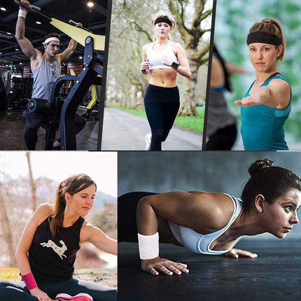 Wrist sweatbands - 2-piece sports sweatbands for men and women - for the gym - tennis - running - basketball - moisture-wicking.