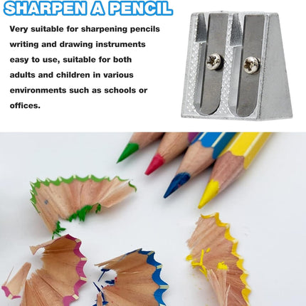 2-pack metal pencil sharpener with 2 holes Metal pencil sharpener for school Pencils for home School Office supplies.