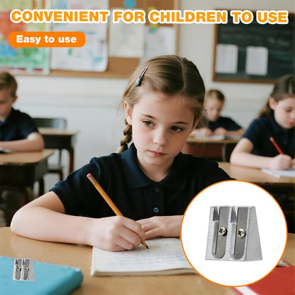 2-pack metal pencil sharpener with 2 holes Metal pencil sharpener for school Pencils for home School Office supplies.