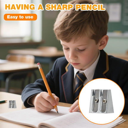 2-pack metal pencil sharpener with 2 holes Metal pencil sharpener for school Pencils for home School Office supplies.