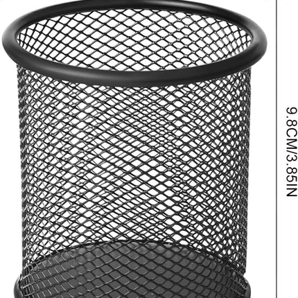 2-pack metal mesh pen holder pen holder for desk metal office mesh desktop storage pen holder office supplies - Office accessories and storage products - black.