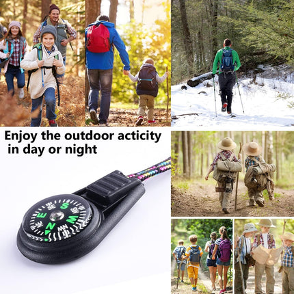 Kompas - 25-pack - Kids' Compass - Classroom - Mini Compass for Children - Hiking and Survival - Portable - Compass with Cord - 9 Colours.