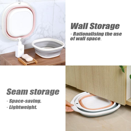 Foldable sink (5 litres) - Foldable basin - plastic sink - expandable water basin - portable food storage bowl for camping - multi-functional outdoor basin for travel (M - grey).