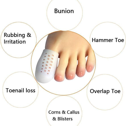 Large toe caps - 10 breathable toe protectors Toe protectors with holes to reduce friction and protect large toes.