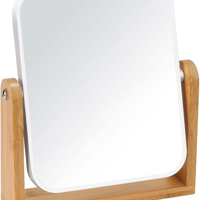 Desk mirror with standard 1x/3x magnification - double-sided - 360-degree swivel - portable vanity mirror with magnifying glass.