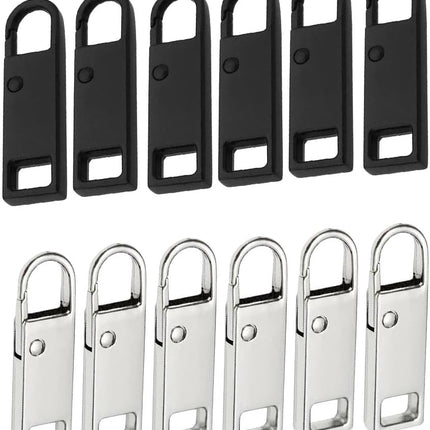 Reserve zips - 12-pack metal zips - removable - suitable for purses - clothing - jeans - suitcases - luggage.