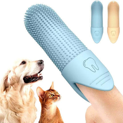 Pet Finger Toothbrush - for dogs and cats - Soft silicone finger toothbrush - for the dental care of puppies and kittens - Gentle cleaning - 2-pack.