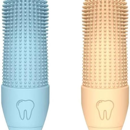 Pet Finger Toothbrush - for dogs and cats - Soft silicone finger toothbrush - for the dental care of puppies and kittens - Gentle cleaning - 2-pack.