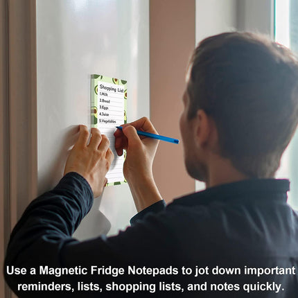 Magnetic shopping list for the fridge (2-piece) - 100 sheets - tear-off notepad with pen clip for shopping - to-do list and meal planning (watermelon).