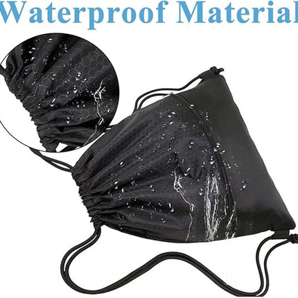 Trekkoord sports bag - large sports bag with PE pocket and external zip - waterproof drawstring swim backpack for men, women, boys and girls - sports, school, beach holiday, swimming, travel, yoga.