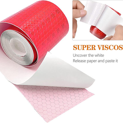 Reflective tape stickers - 3 rolls - White, yellow, red - Reflective tape - Safety warning strips - Traffic signs - Reflective signs - Stickers - 5 cm * 3 m.