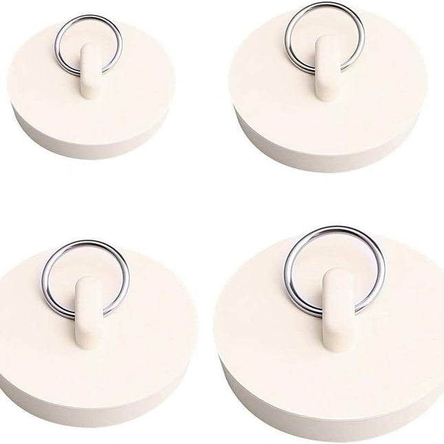 Set of 4 sink plugs - drain plugs - rubber drain stoppers and kitchen sink plugs with hanging ring - Suitable for bathtubs and bathrooms (4 sizes).