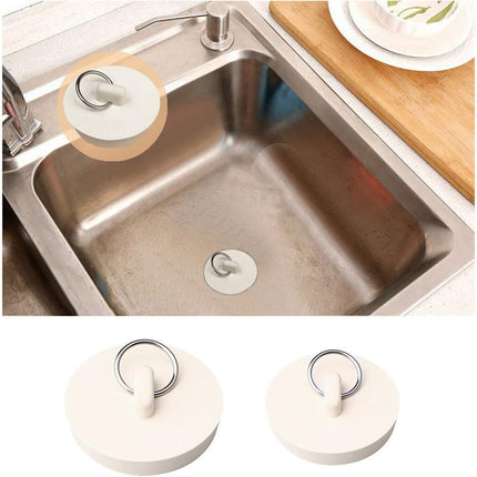 Set of 4 sink plugs - drain plugs - rubber drain stoppers and kitchen sink plugs with hanging ring - Suitable for bathtubs and bathrooms (4 sizes).