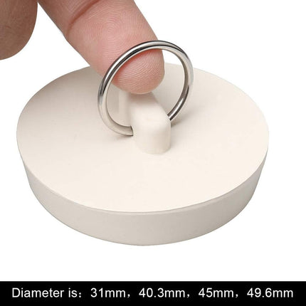 Set of 4 sink plugs - drain plugs - rubber drain stoppers and kitchen sink plugs with hanging ring - Suitable for bathtubs and bathrooms (4 sizes).