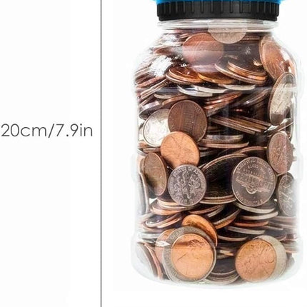 Digital Piggy Bank UK Coin Counter - Large Transparent Piggy Bank with LCD Screen - Piggy Bank as a Gift for Kids and Adults (Large Size).