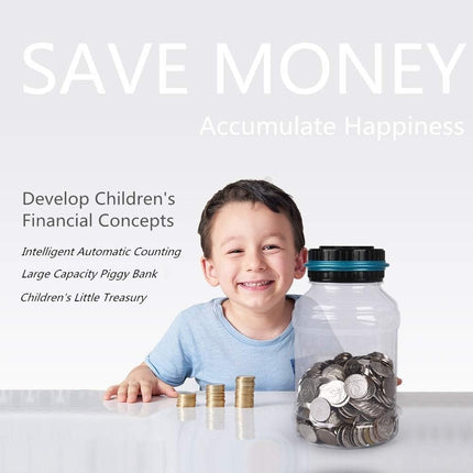 Digital Piggy Bank UK Coin Counter - Large Transparent Piggy Bank with LCD Screen - Piggy Bank as a Gift for Kids and Adults (Large Size).