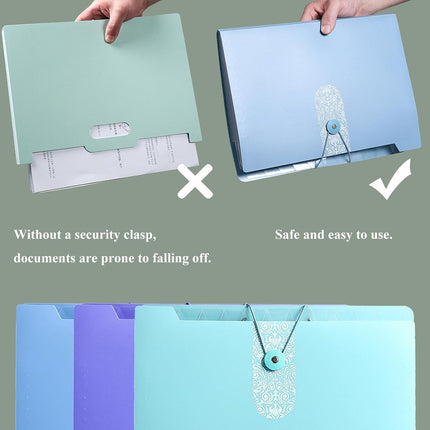 A4 Expandable folder - 3 poly pockets folder - 12 compartment folders large capacity accordion folders - expandable folders for office - business trips - home.