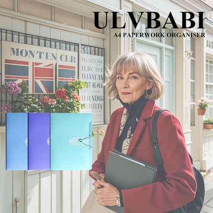 A4 Expandable folder - 3 poly pockets folder - 12 compartment folders large capacity accordion folders - expandable folders for office - business trips - home.