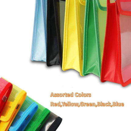 A4 plastic wallet - set of 5 popper wallets plastic folders premium pocket map envelopes for school office home with press stud closure - large capacity.