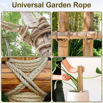 10m jute rope - 8mm thick jute rope - naturally braided jute garden rope for cat scratching post rope - gardening - camping - decoration - gift wrapping and craft decoration (brown).
