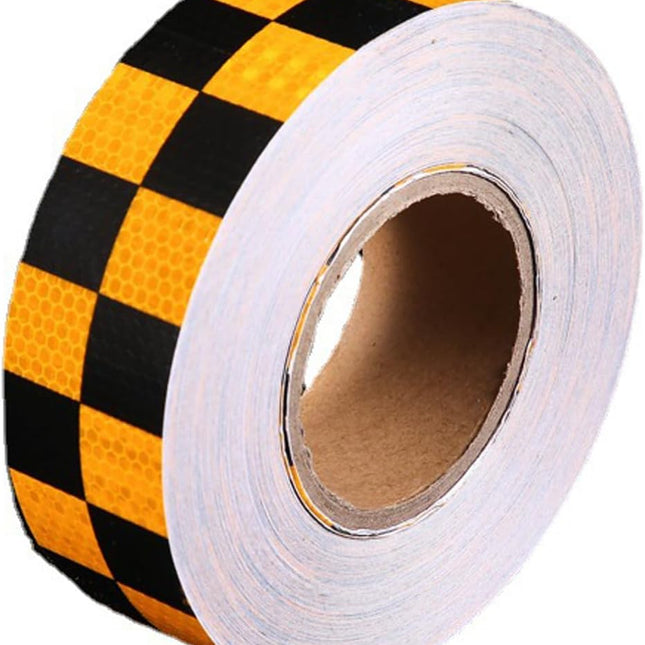 Reflective strips - Reflective tape - 3 m x 50 mm - Reflective warning tape - Reflective tape - Outdoor - Waterproof - Fluorescent tape - Shipping safety tape - Glow-in-the-dark tape - Yellow and black.