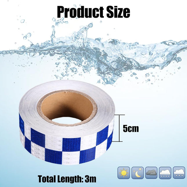 Reflective strips - Reflective tape - 3 m x 50 mm - Reflective warning tape - Reflective tape - Outdoor - Waterproof - Fluorescent tape - Shipping safety tape - Glow-in-the-dark tape - Yellow and black.