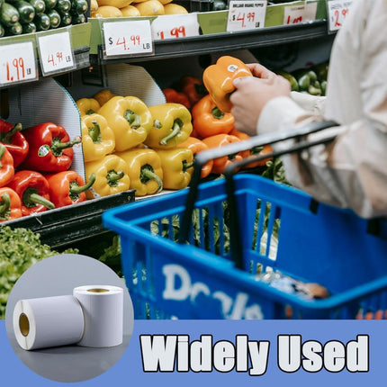 1000 pieces of labels on a roll - food labels - self-adhesive  -  labels 60 × 30 mm - white - removable. Suitable for frozen products - kitchens - supermarkets - office supplies - refrigerators - laboratory refrigerators - jam - spices..