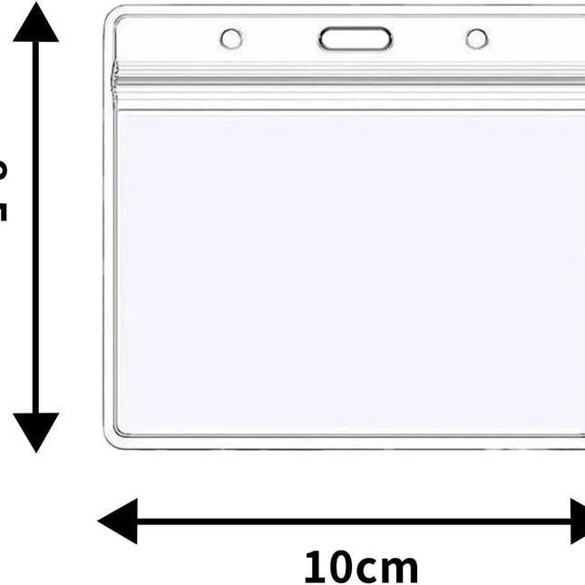 5-piece plastic card holder - clear waterproof plastic badge holder - clear branded badge ID holder - wallet holder - double-sided badge holder - lanyard card holder for home, office and school.