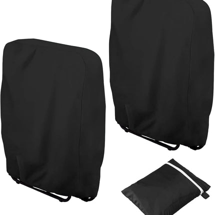 Garden chair covers - 2 pieces waterproof- windproof- UV resistant- hydrophobic Oxford material for terrace sun loungers- including storage bag (110 x 71 cm) - Black.