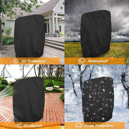 Garden chair covers - 2 pieces waterproof- windproof- UV resistant- hydrophobic Oxford material for terrace sun loungers- including storage bag (110 x 71 cm) - Black.
