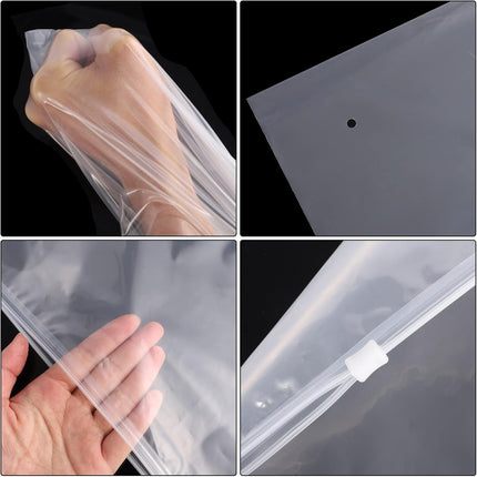 40 reusable travel zip lock bags - 40 x 30 cm - travel clothing bags - large transparent storage bags - plastic sealable clothing bags for clothes, shoes and cosmetics.