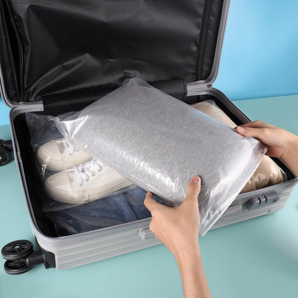 40 reusable travel zip lock bags - 40 x 30 cm - travel clothing bags - large transparent storage bags - plastic sealable clothing bags for clothes, shoes and cosmetics.