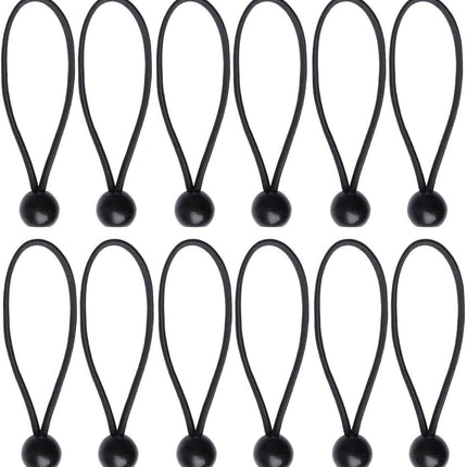 12 Black sailcloth bungee balls for banners - sailcloths - pavilions - tents - bungee hooks - stalls - flagpoles.
