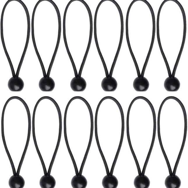 12 Black sailcloth bungee balls for banners - sailcloths - pavilions - tents - bungee hooks - stalls - flagpoles.