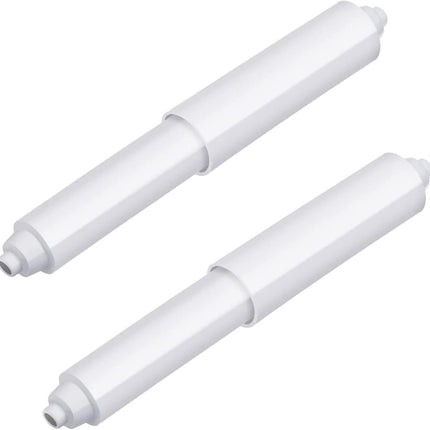 2-piece plastic toilet roll holder - toilet roll holder - toilet roll holder insert - bathroom toilet roll holder insert with spring mechanism - toilet roll replacement roll spring spindle (white).