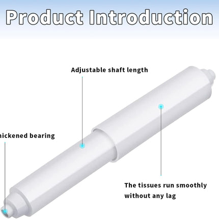 2-piece plastic toilet roll holder - toilet roll holder - toilet roll holder insert - bathroom toilet roll holder insert with spring mechanism - toilet roll replacement roll spring spindle (white).