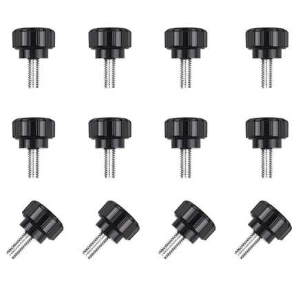 12 pieces M4 x 10 mm knurled thumb screws - display screws - mounting screws - carbon steel clamp knobs - grip thumb screws - mounting thumb screws.